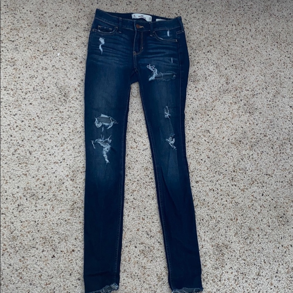 Hollister Dark Washed Low Rise Super Skinny Jeans